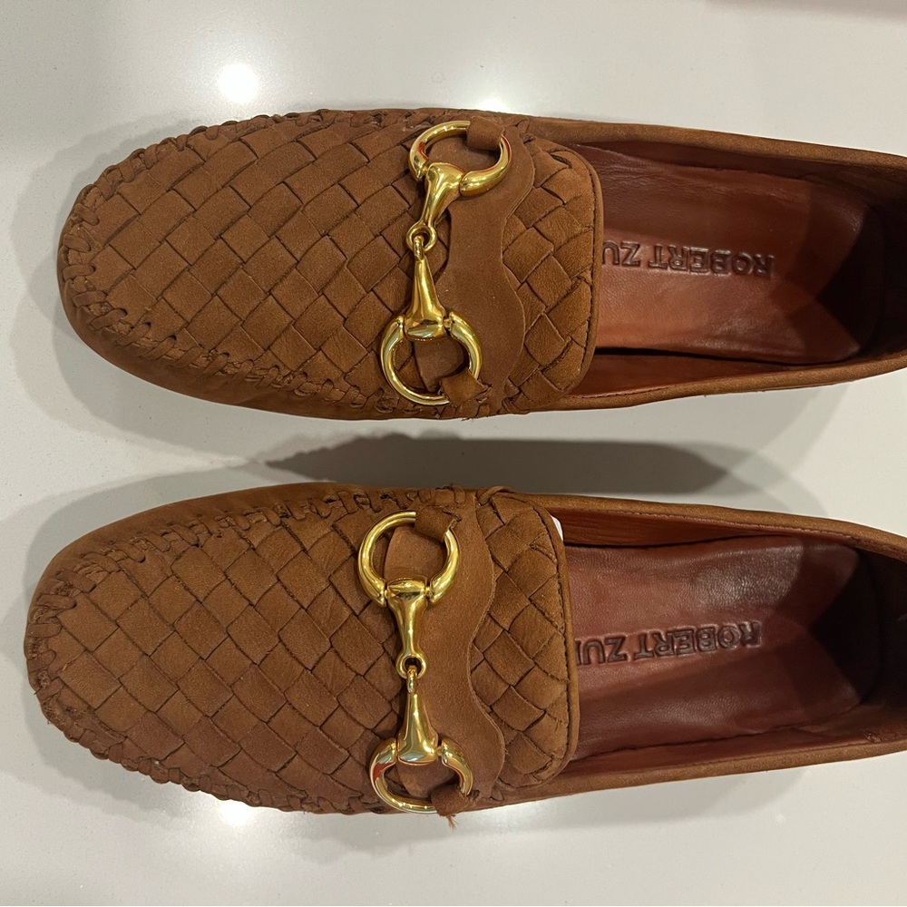Robert Zur Perlata Root Cashmere Suede driving shoe with Woven Design-Women’s